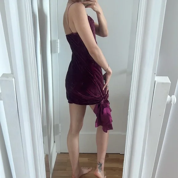 Like new cinq a sept Velvet Ryder Dress Gooseberry in purple